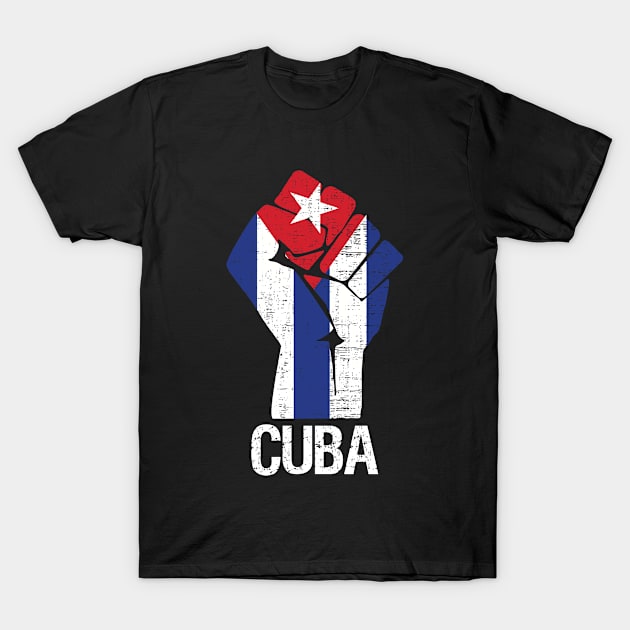 Cuba Flag Vintage Fist T-Shirt by Gtrx20